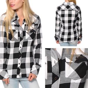 Thread & Supply Black & White Checkered Flannel